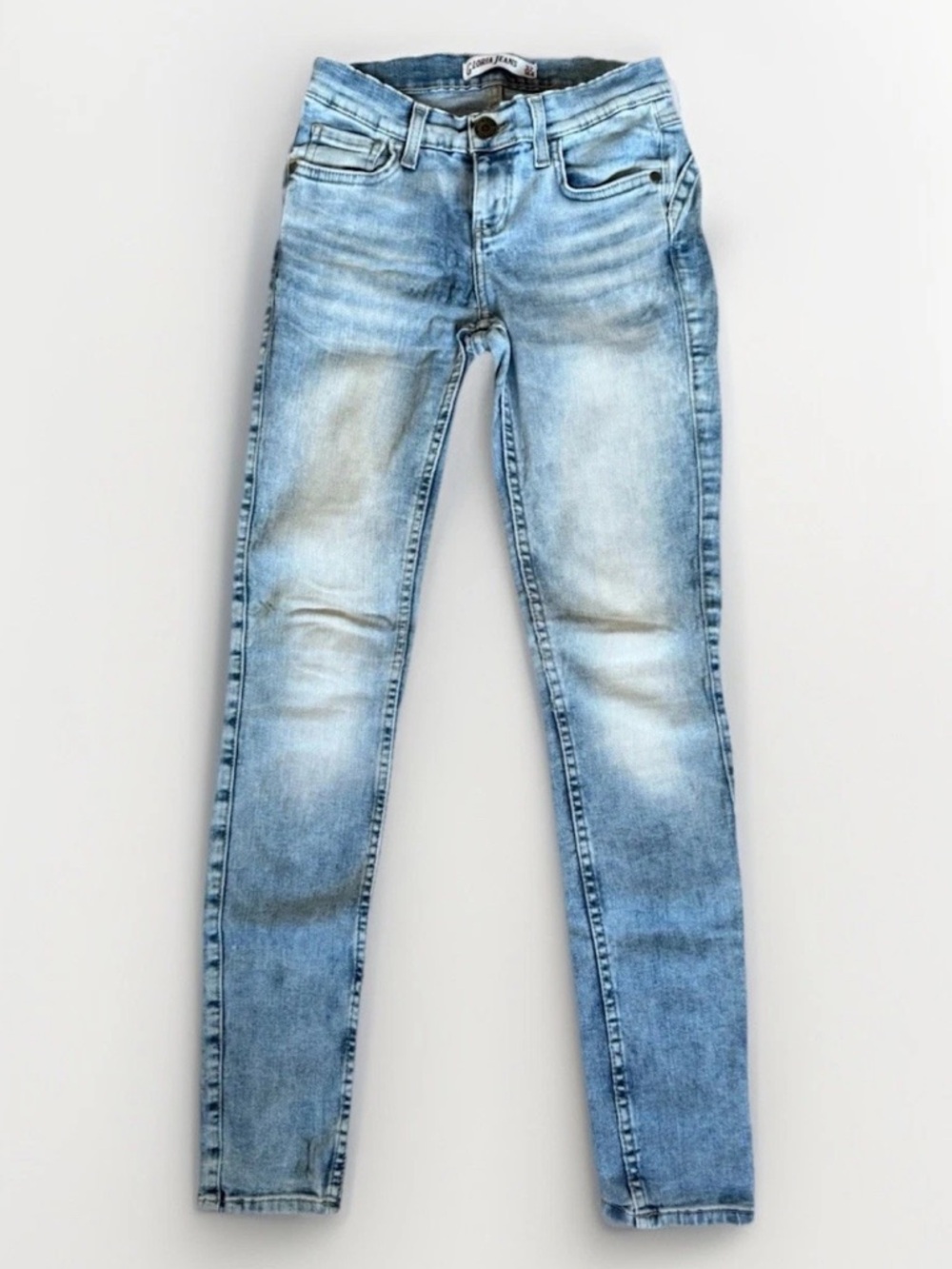 Women Size XS Denim Jeans Pants Light Blue Fitted Skinny Cotton Blend Pocketed
